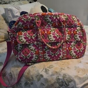 Vera Bradley Floral Pink Quilted Weekender Bag